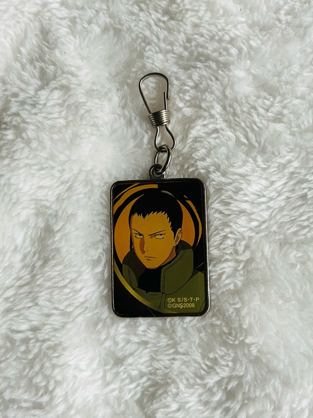 Naruto Shikamaru Nara Metal Clip-on Keychain in Black, Olive & Gold